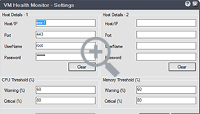 Virtual Machine Monitor Set Threshold Values view