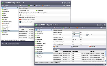 Free ManageEngine VM Configuration Tool screen shot