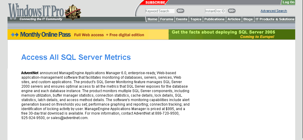Access All SQL Server Metrics