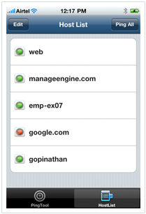 Liste der Ping Hosts