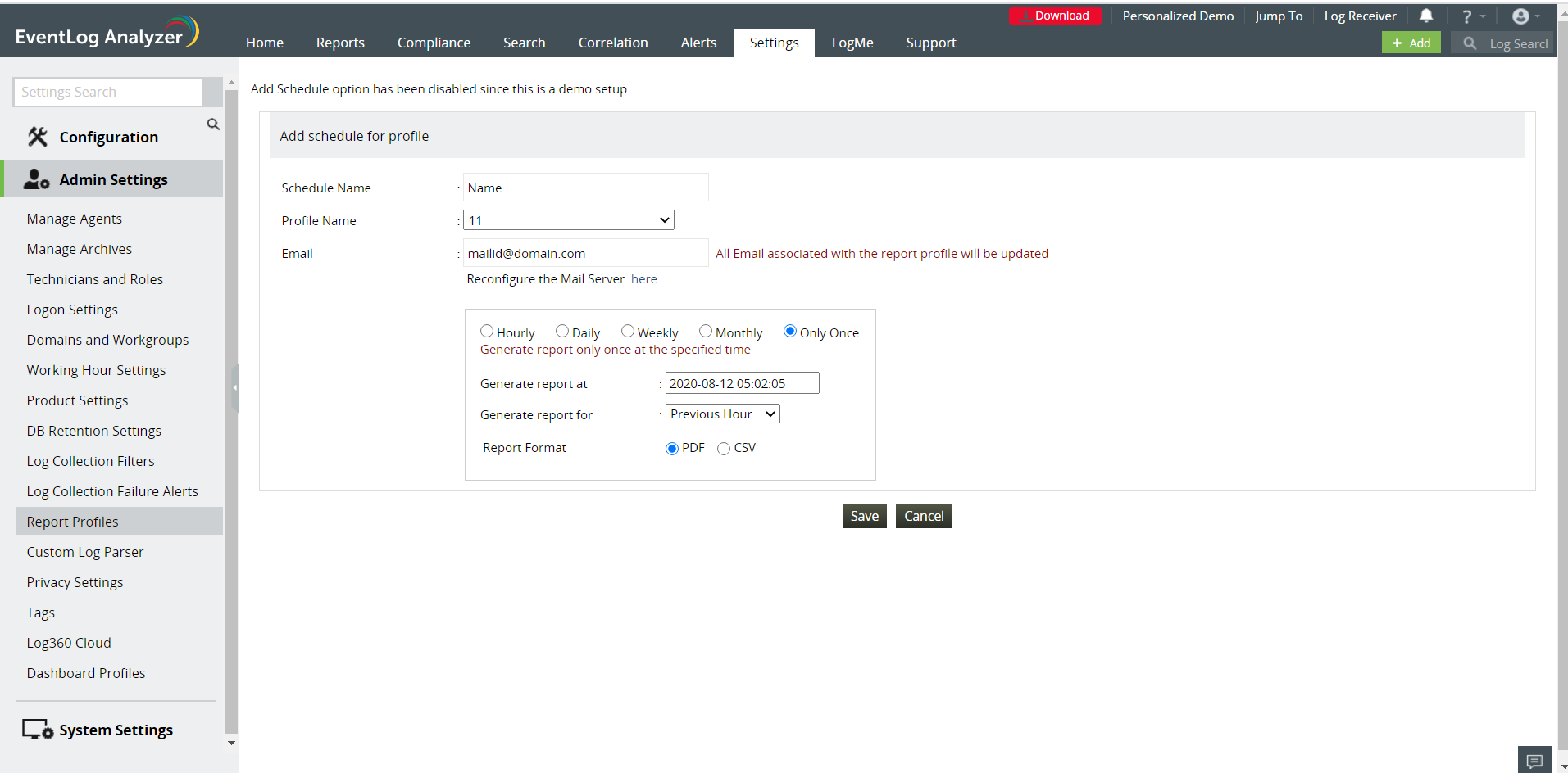 Create Schedule