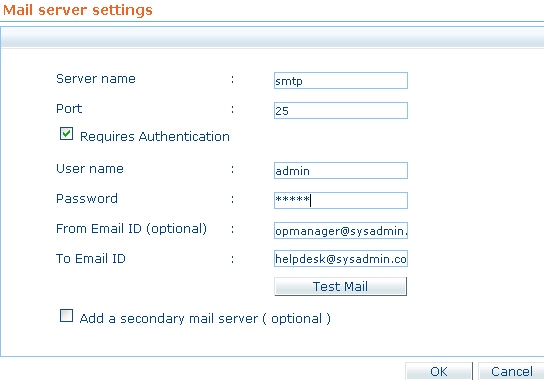 Mail Server Details