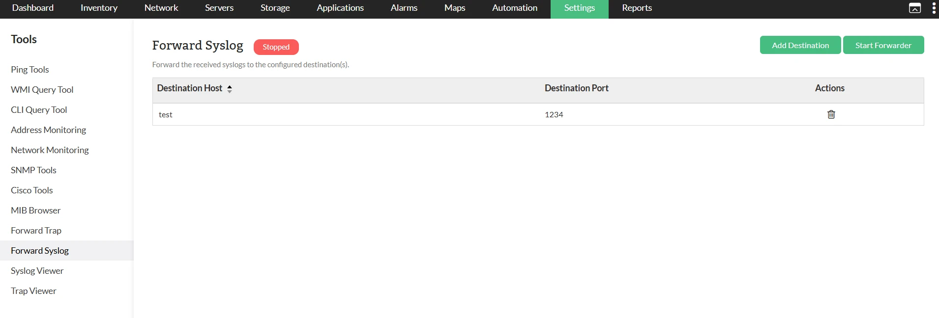Forward traps in OpManagaer: Forward traps under snmp trap processes
