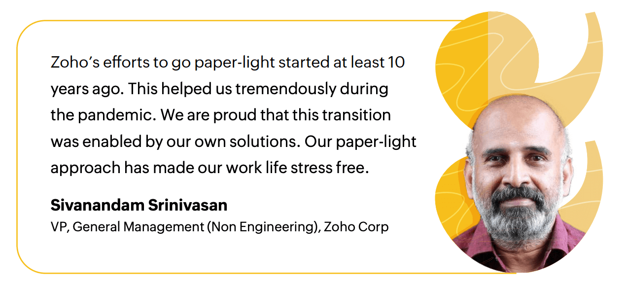 Zoho's paperless office solutions