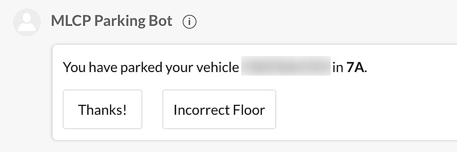 Parked car notification bot