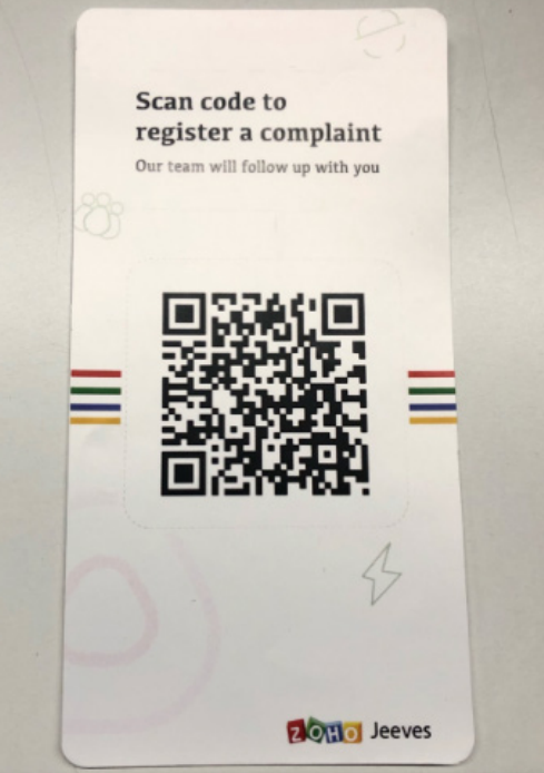 Scan code for complaint registration