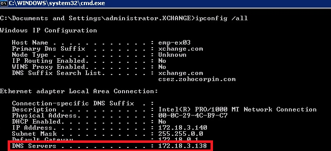 DNS Server IP address