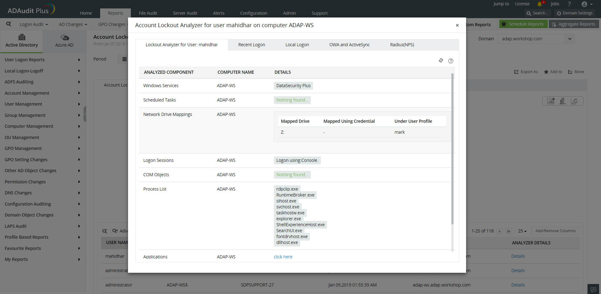 Account lockout analyzer