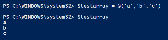 Arrays voor componenten van PowerShell- scripts 