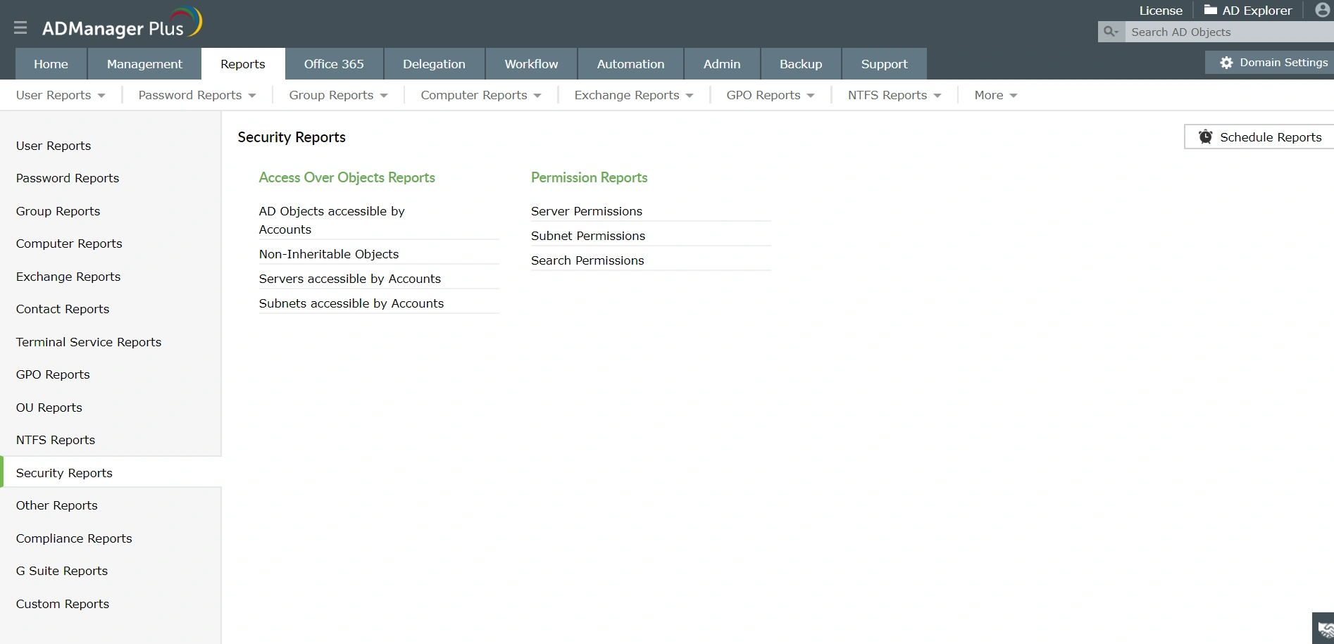 Security Reports in ADManager Plus