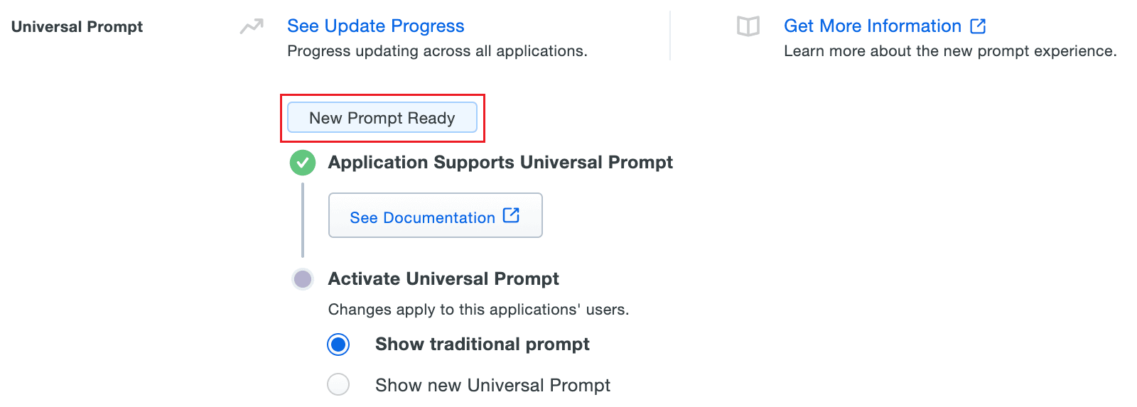 Steps to migrate to the new Universal Prompt