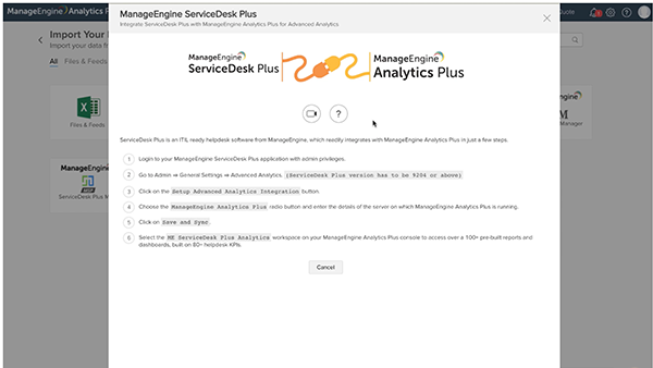Integrating ManageEngine ServiceDesk Plus with Analytics Plus