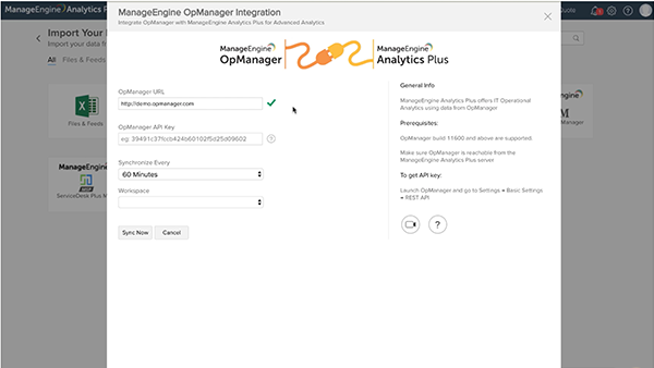 Integrating Analytics Plus with ManageEngine OpManager or Applications Manager