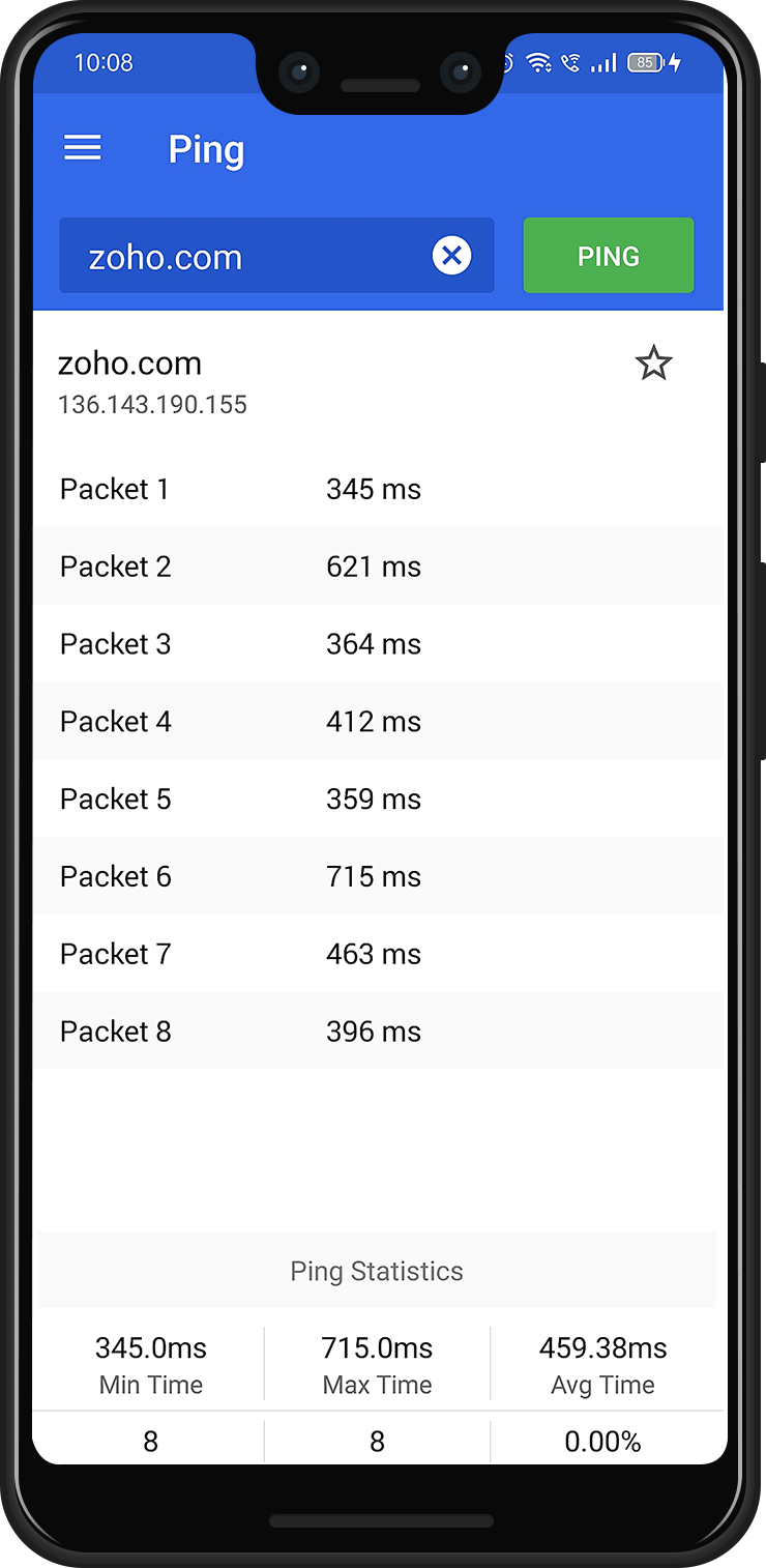 Free Mobile Ping tool ManageEngine Free Tools