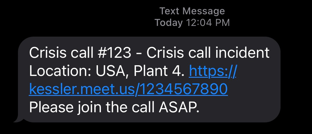Crisis alert