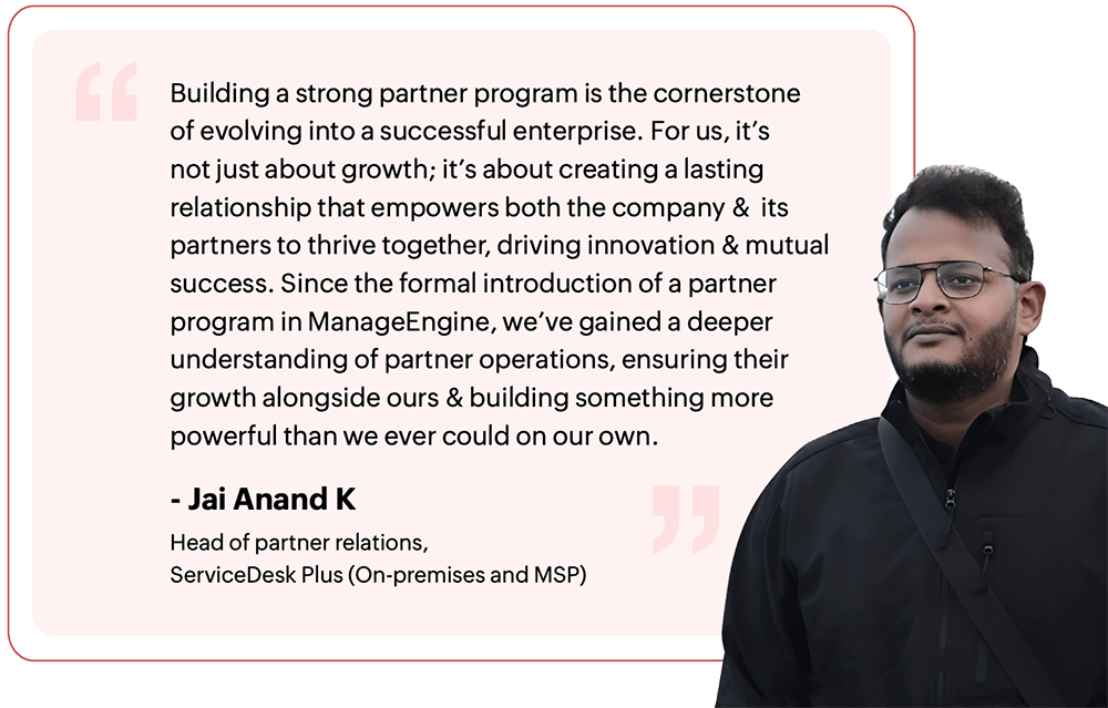 Head of partner relations in ManageEngine
