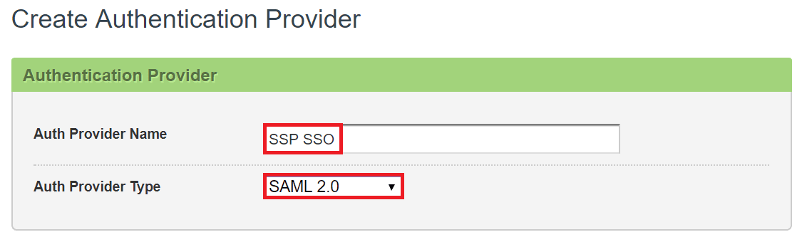 Create Authentication Provider