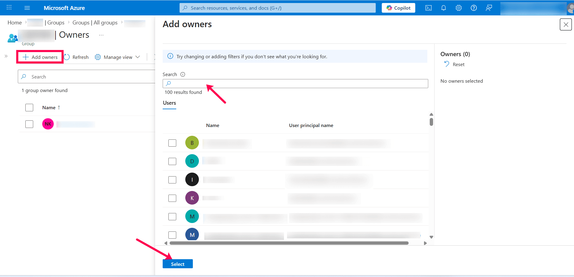 Adding a new group owner in Microsoft Entra ID
