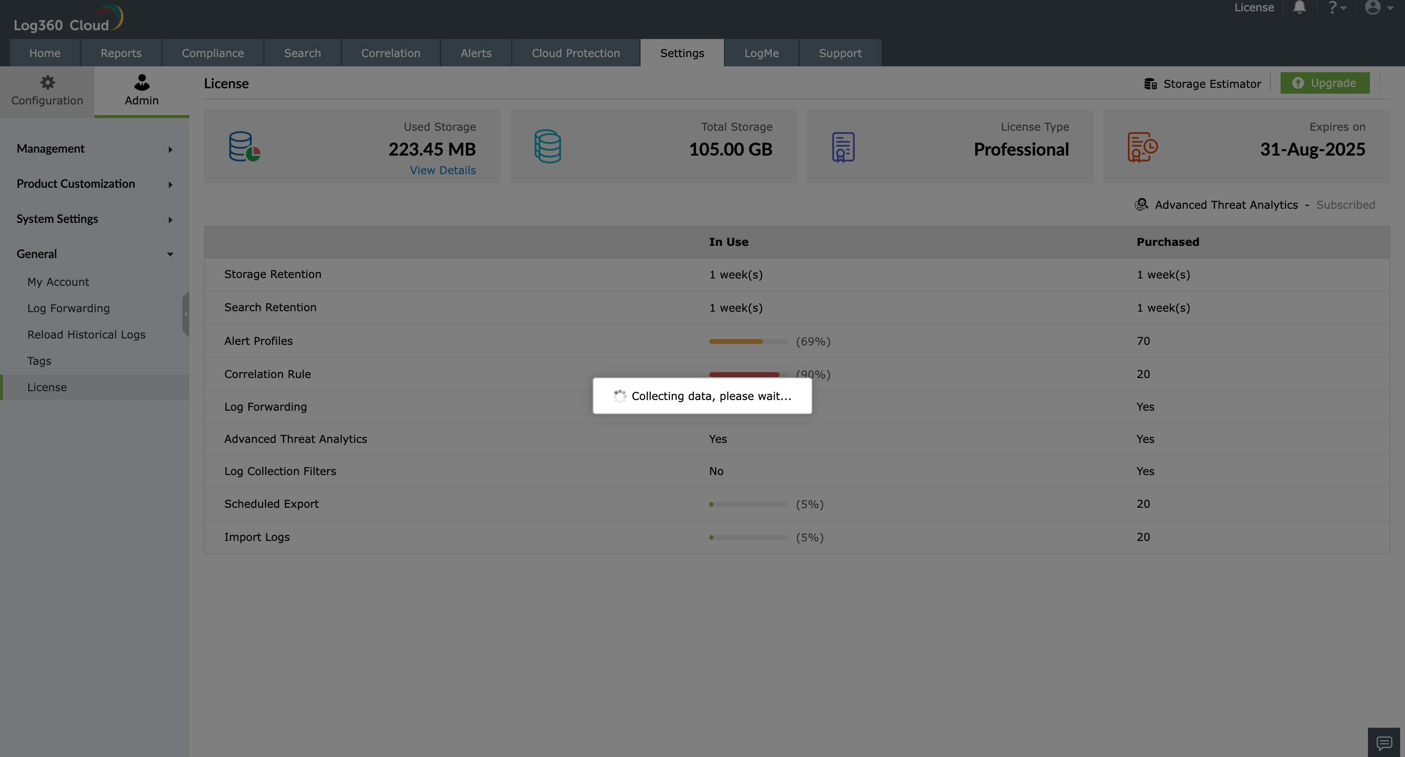 Cloud Log Storage Calculator