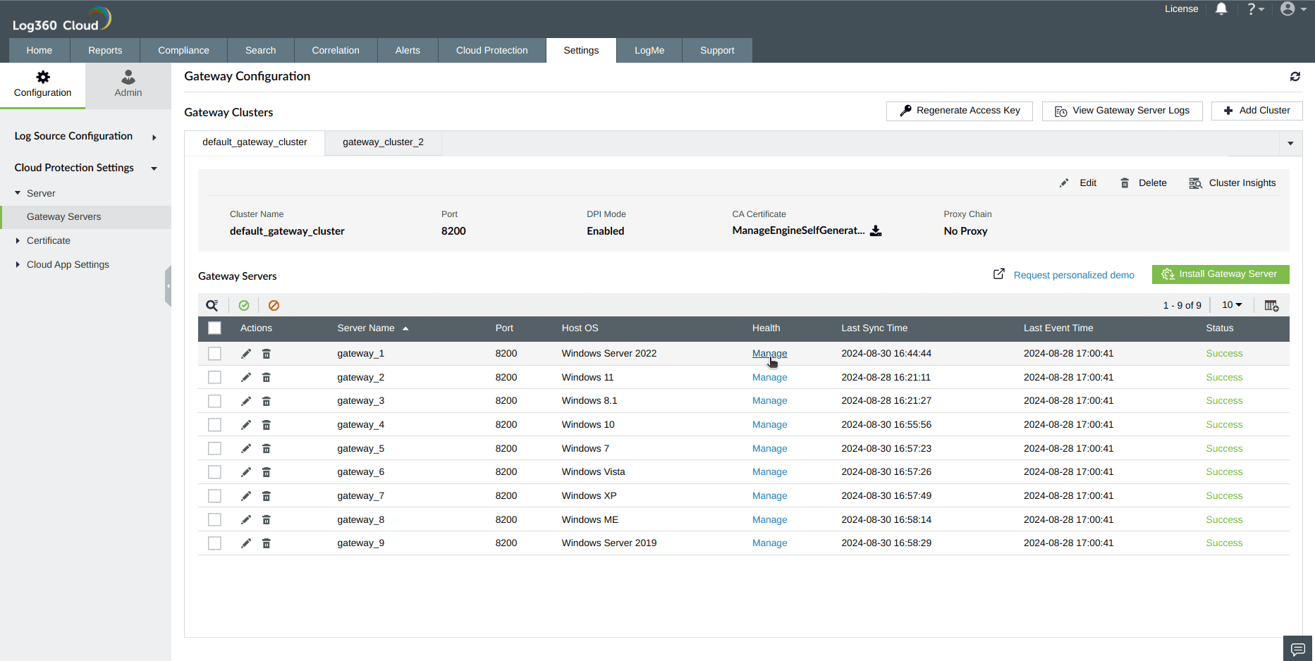 Configuring Gateway Server