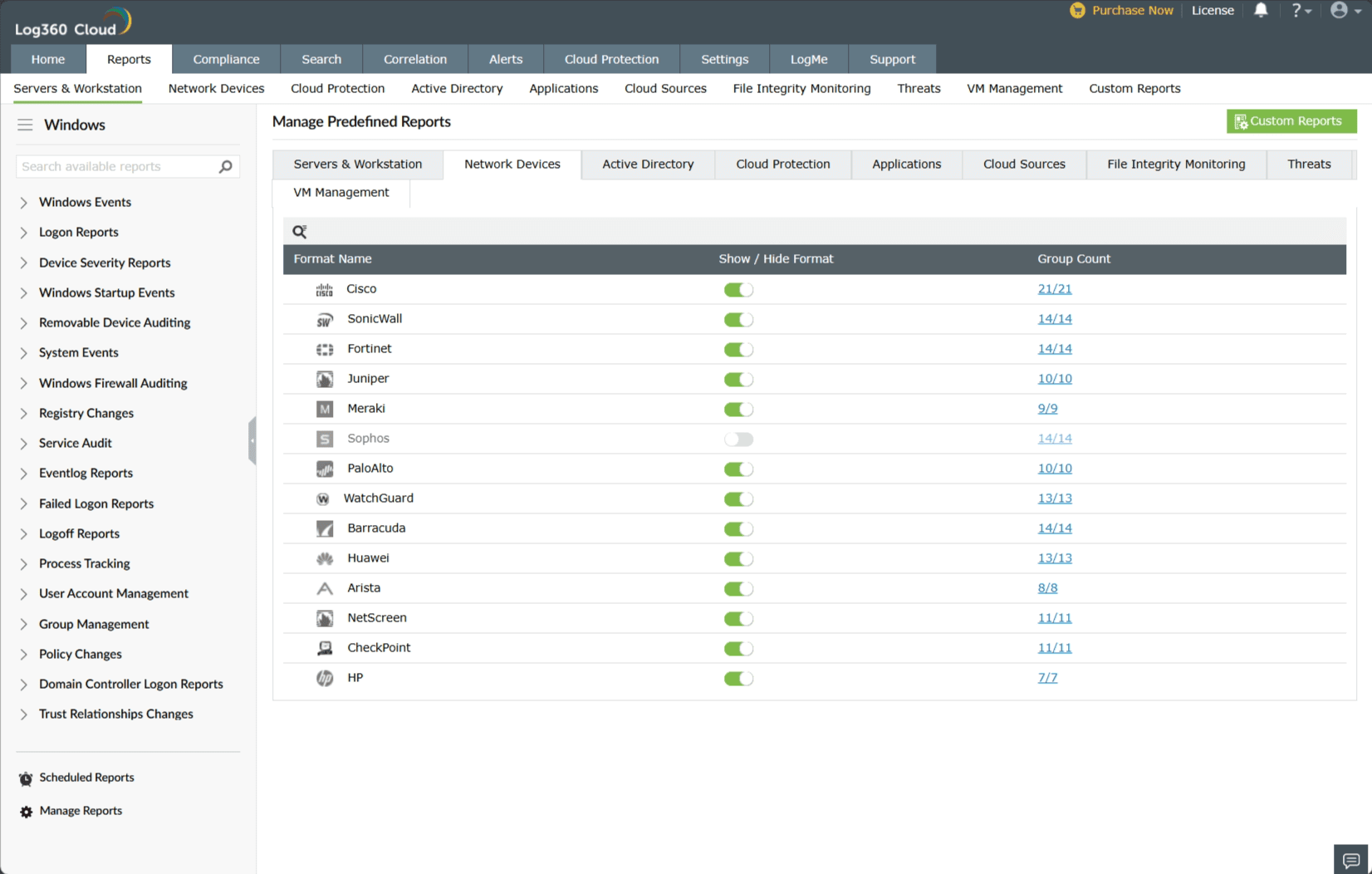 manage-predefined-reports