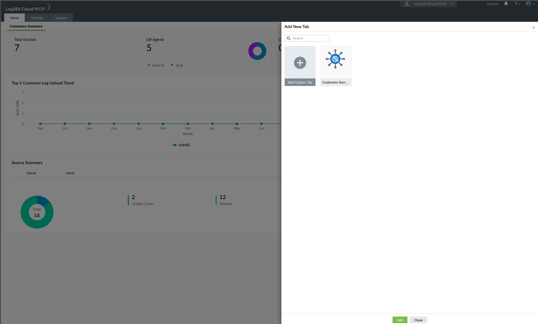 Log360 Cloud MSSP Dashboard