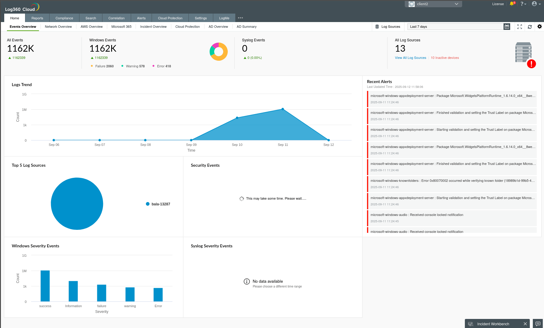 Log360 Cloud MSSP Dashboard