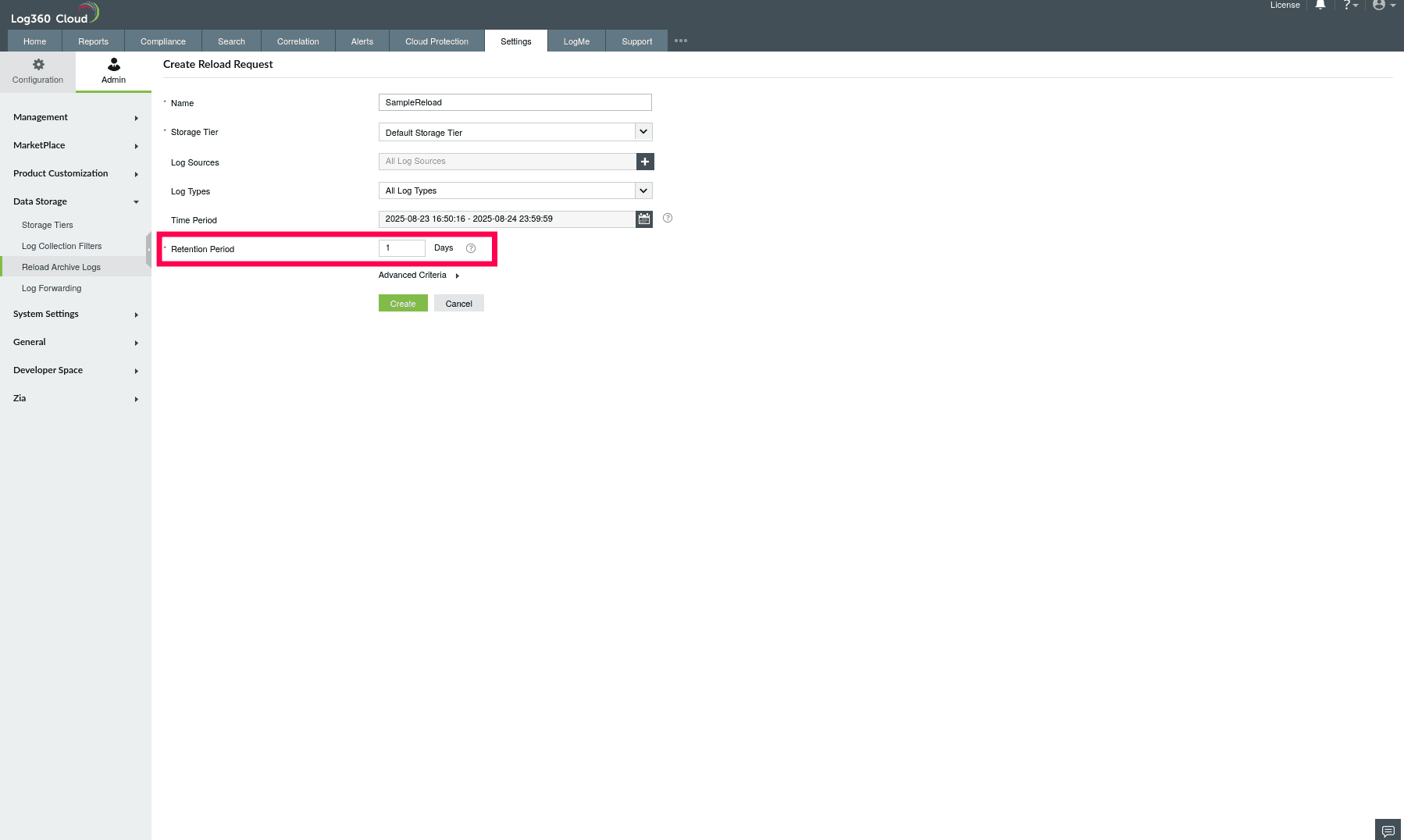 Reload Historical Logs