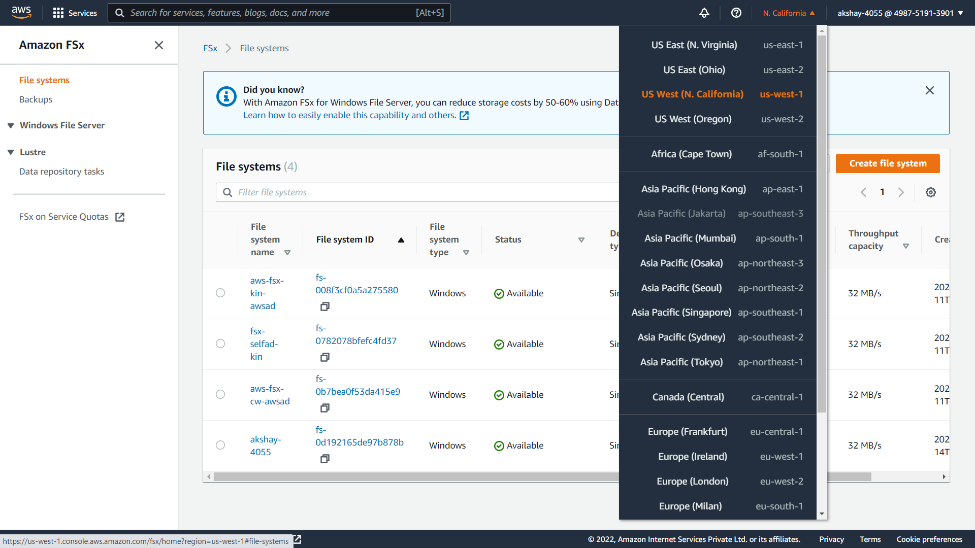 Enable file access auditing on the Amazon FSx file system