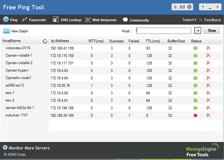 manageengine free ping tools software