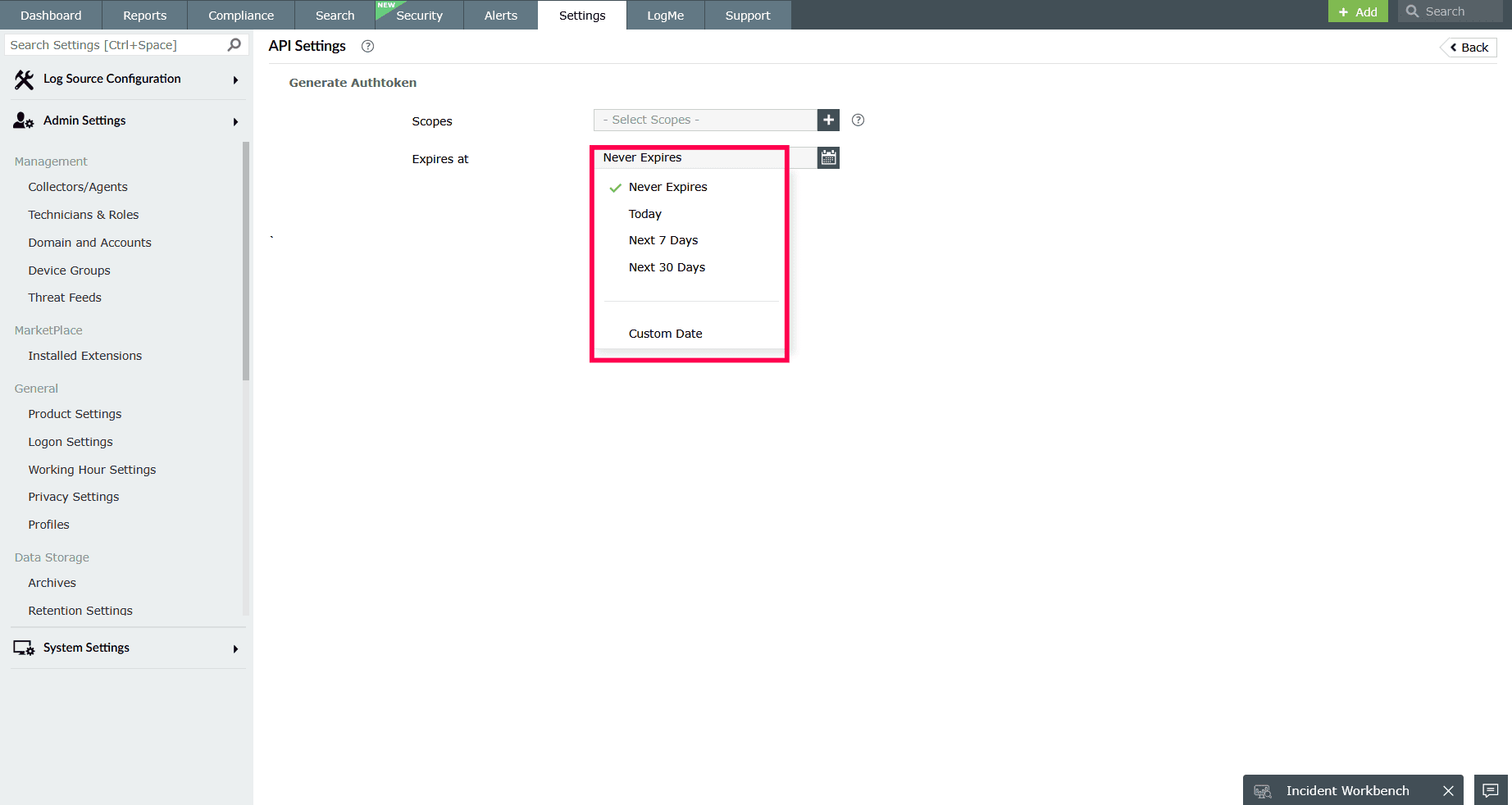 Rest API Settings