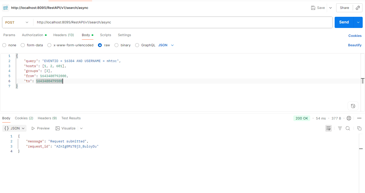 Asynchronous Search API