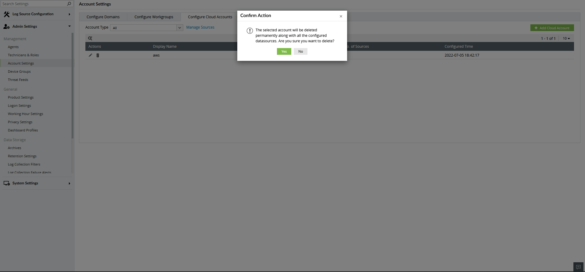 Cloud accounts