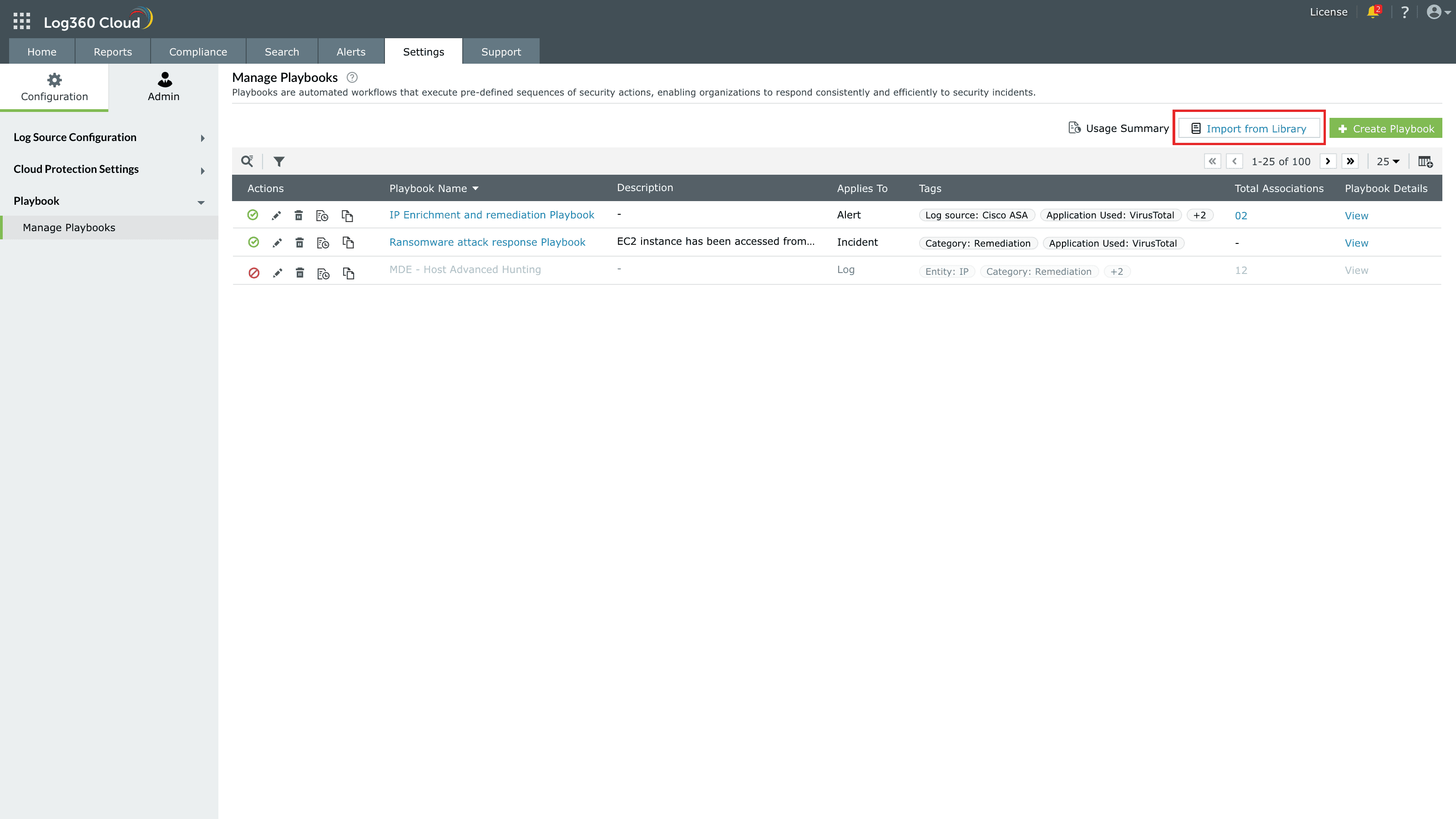 Manage playbooks