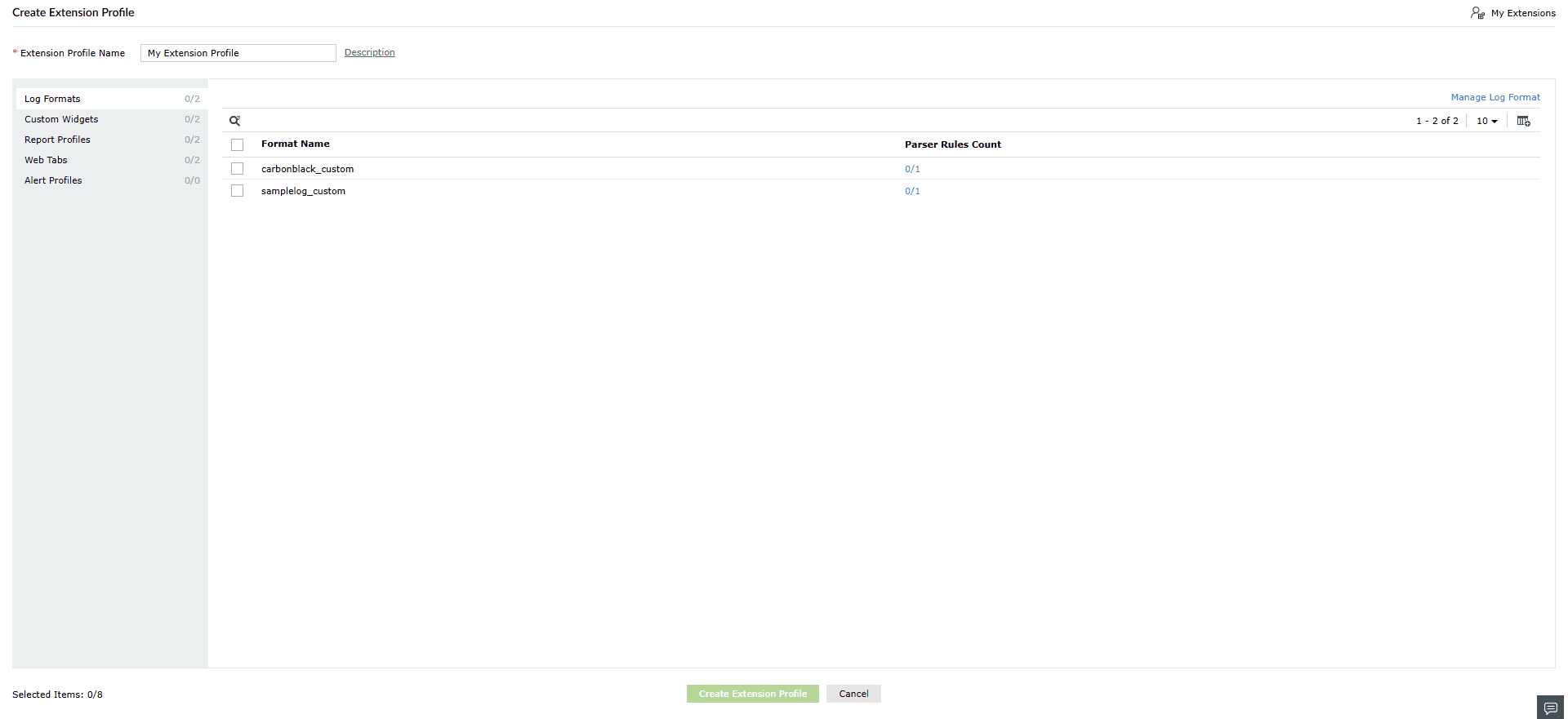 Extension Profile Generator