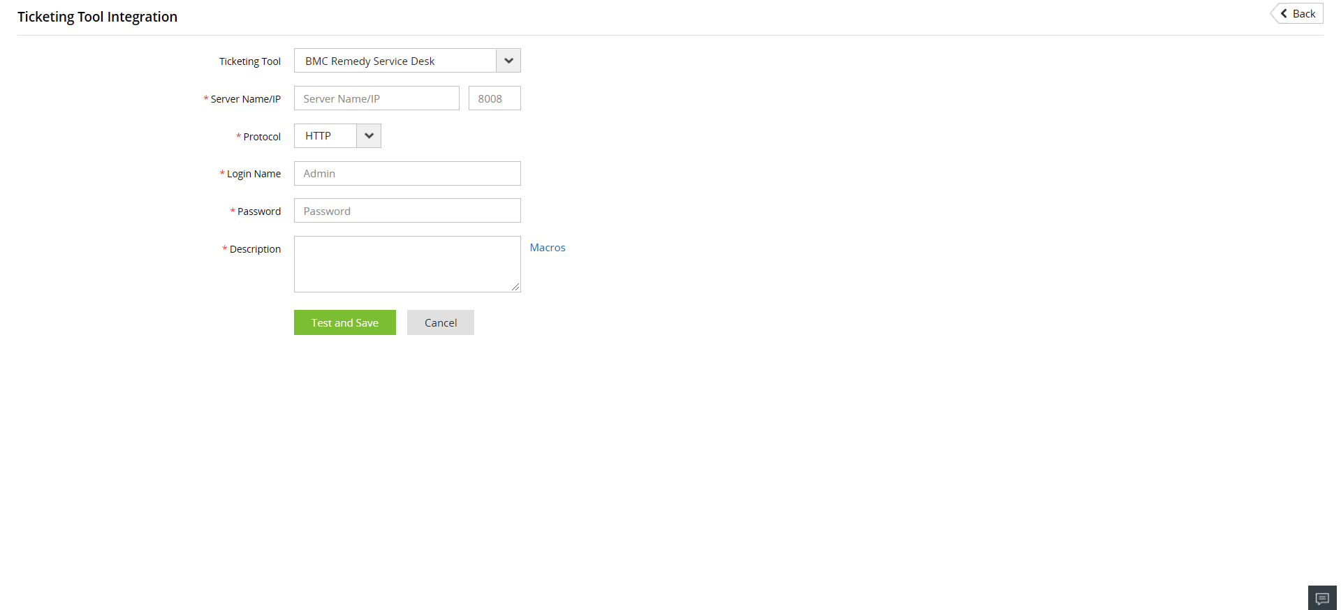 Ticketing Tool Integration
