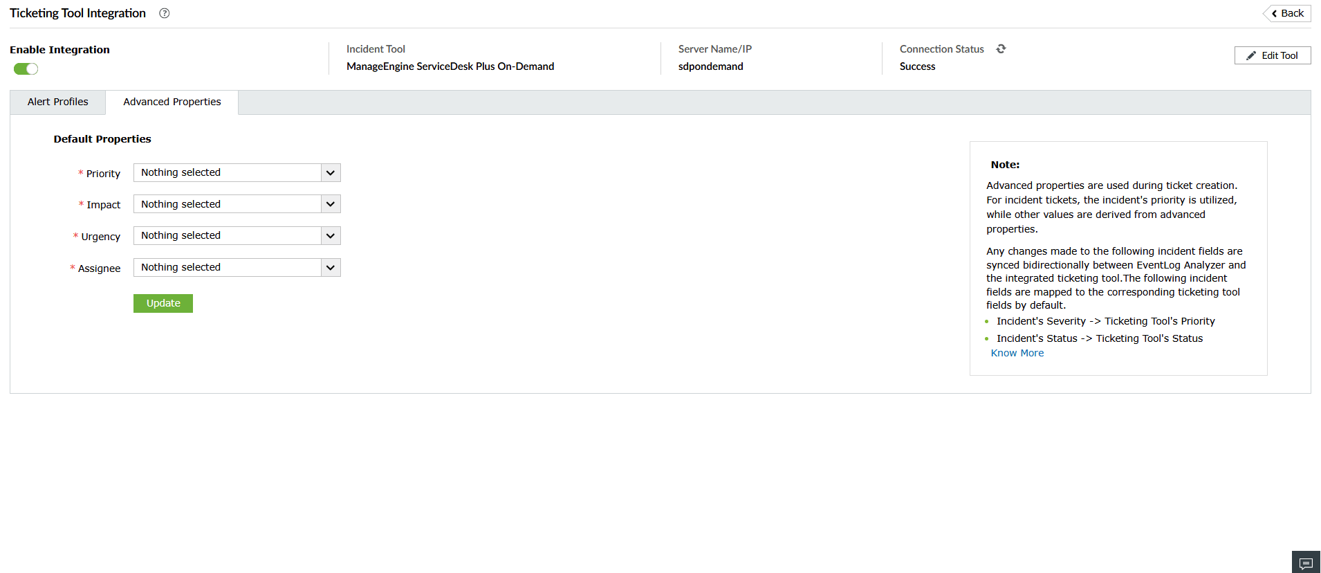 Ticketing Tool Integration