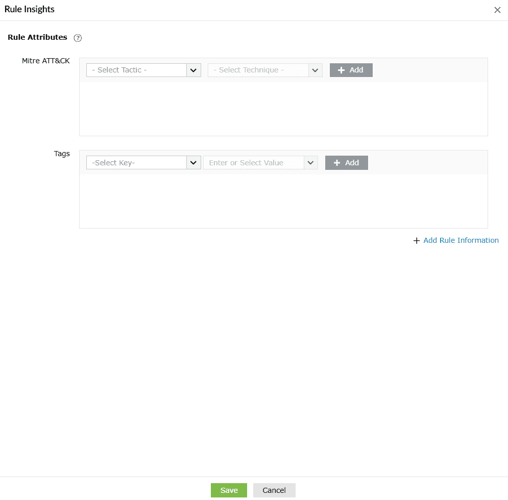 Configuring the rule information