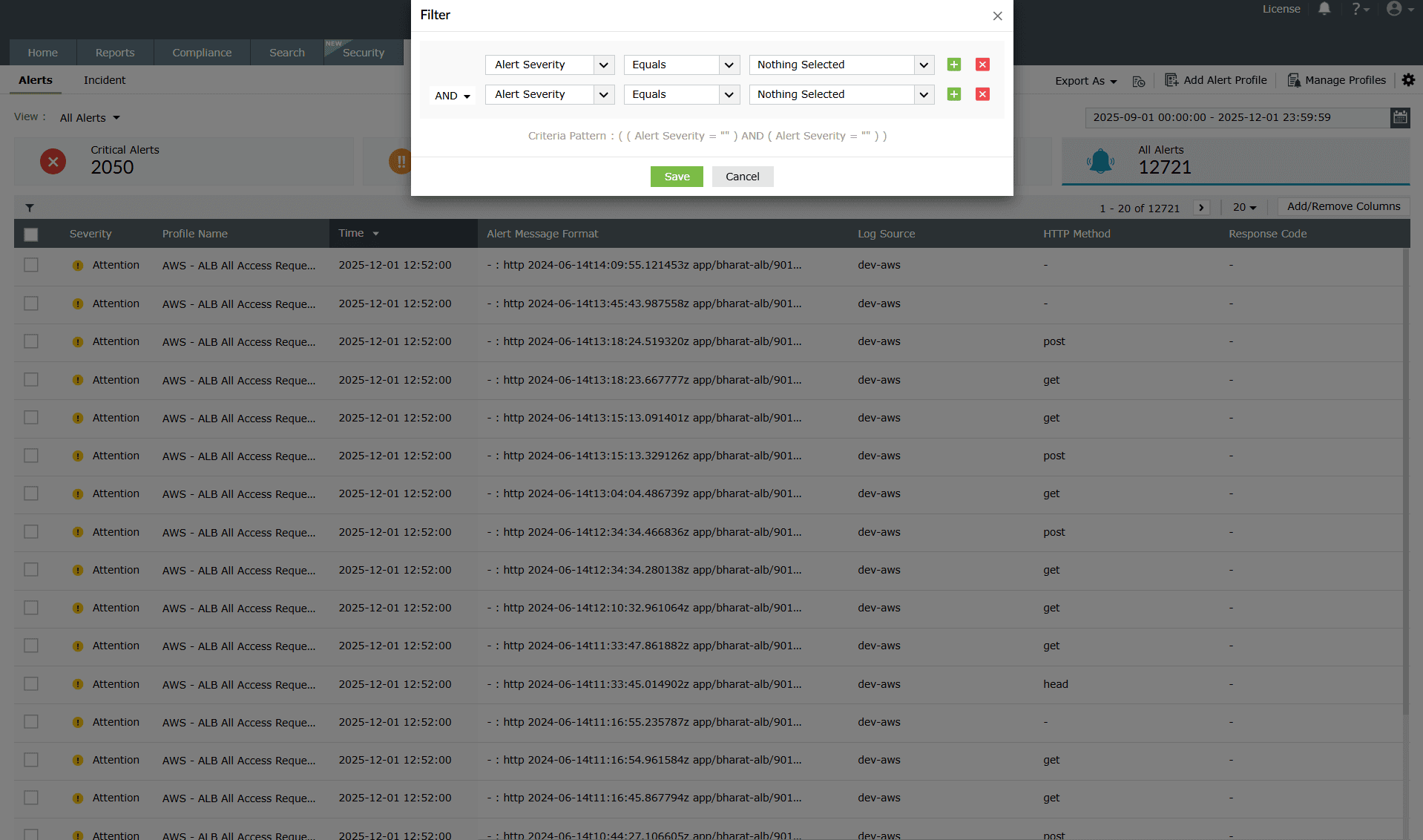 View Log Alerts