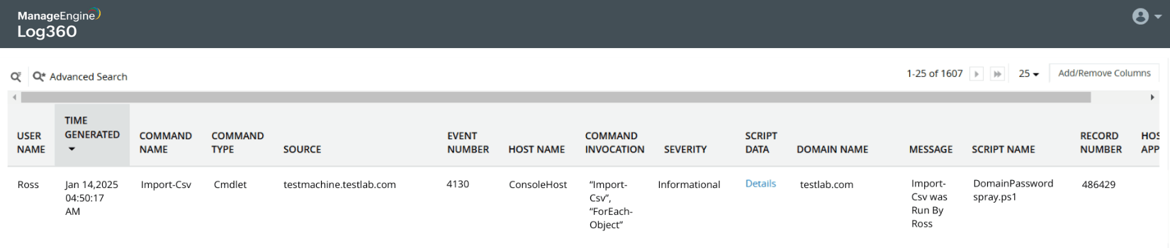 Detect recon commands invoked and scripts executed on command line interfaces