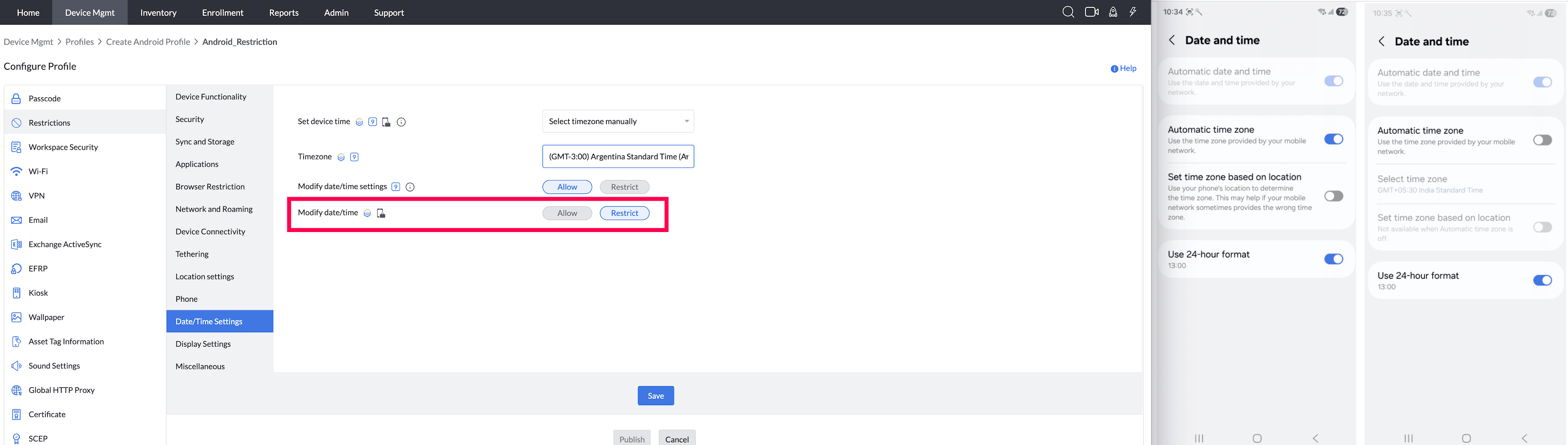 Modify date/time