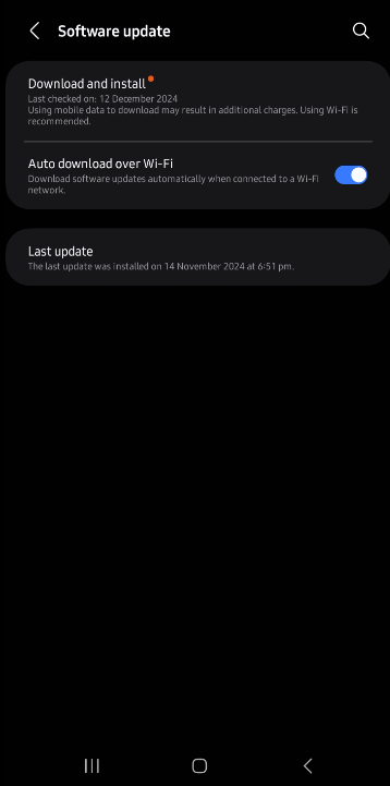 Samsung Auto Download Setting