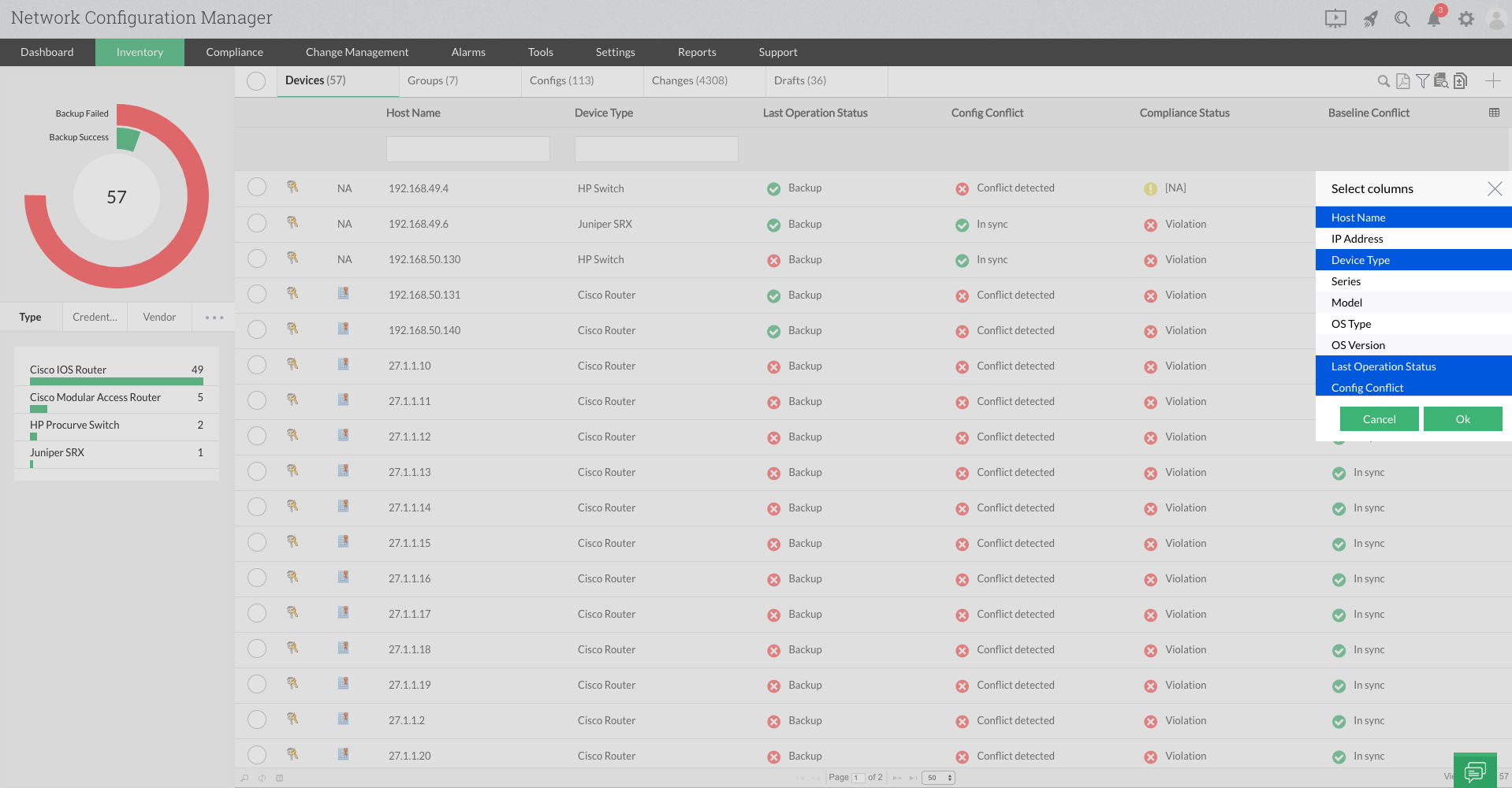 Network Device Inventory Management - ManageEngine Network Configuration Manager