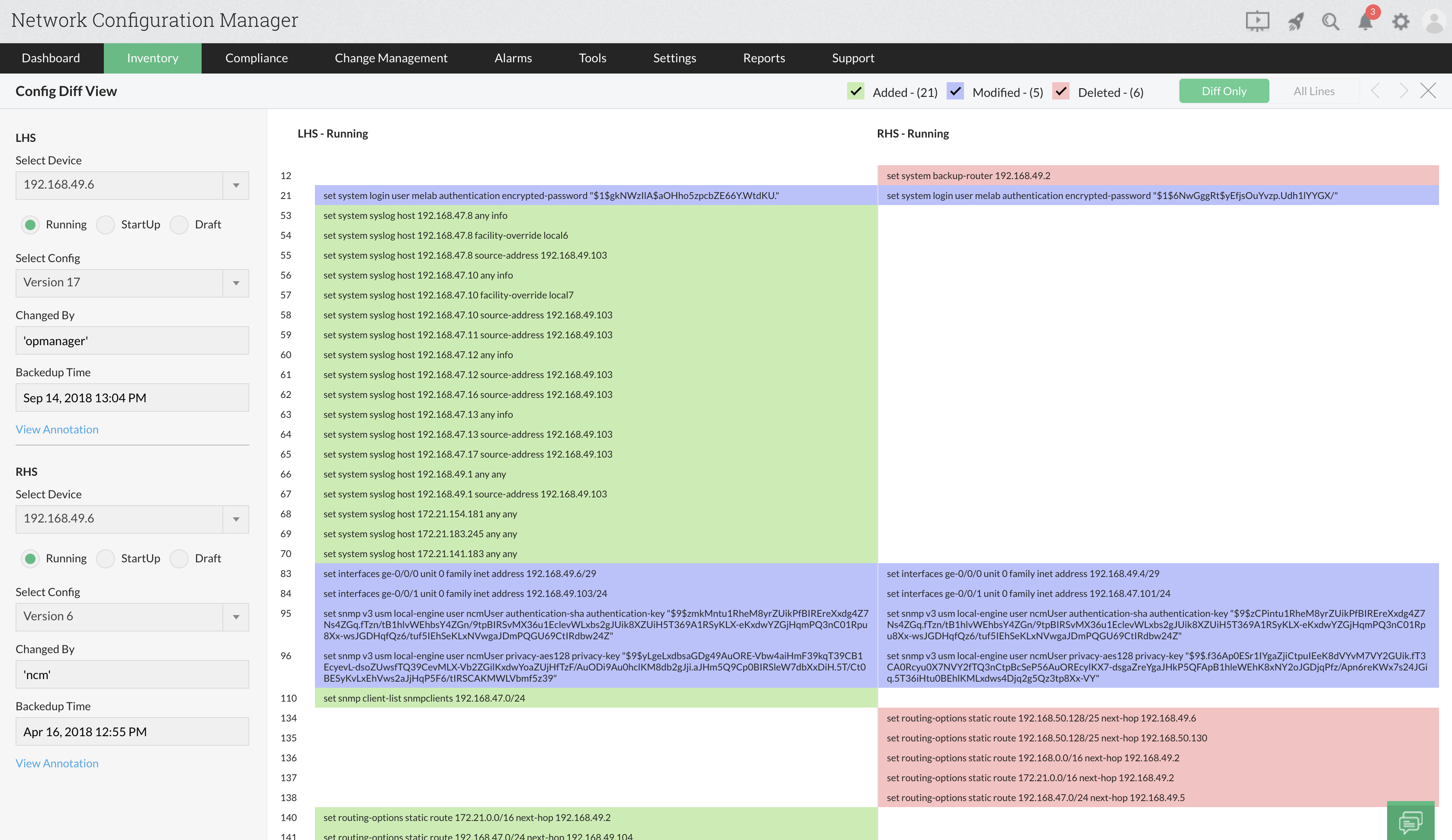 Network Inventory Management - ManageEngine Network Configuration Manager