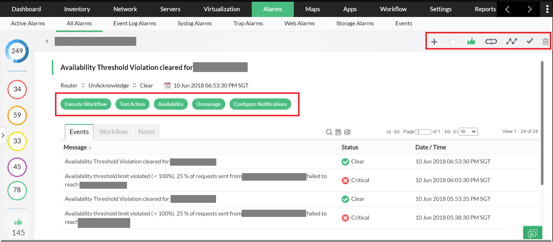 Configuring Alert Actions