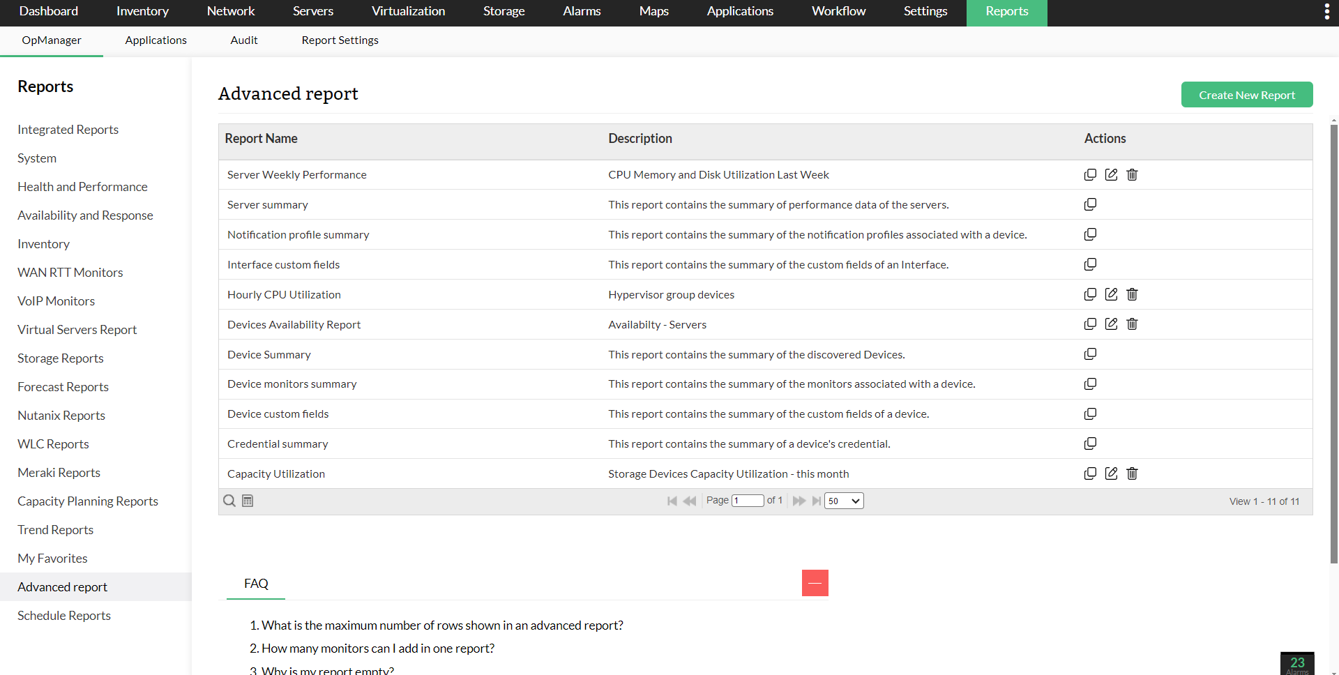 Reports in OpManager: Advanced reports