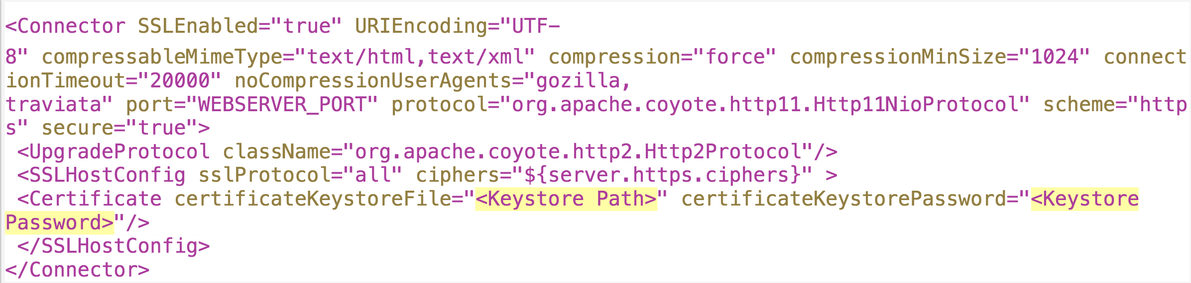 OpManager integration with ServiceNow using SSL certificate: Server.xml file under OpManager installed directory