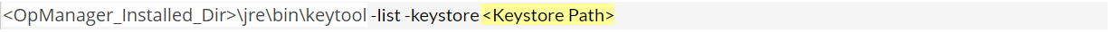 OpManager integration with ServiceNow using SSL certificate: Aliases list from key store