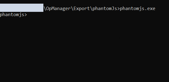 Troubleshooting reports' PDF export failure in OpManager: Screen displayed with phantom js service starting