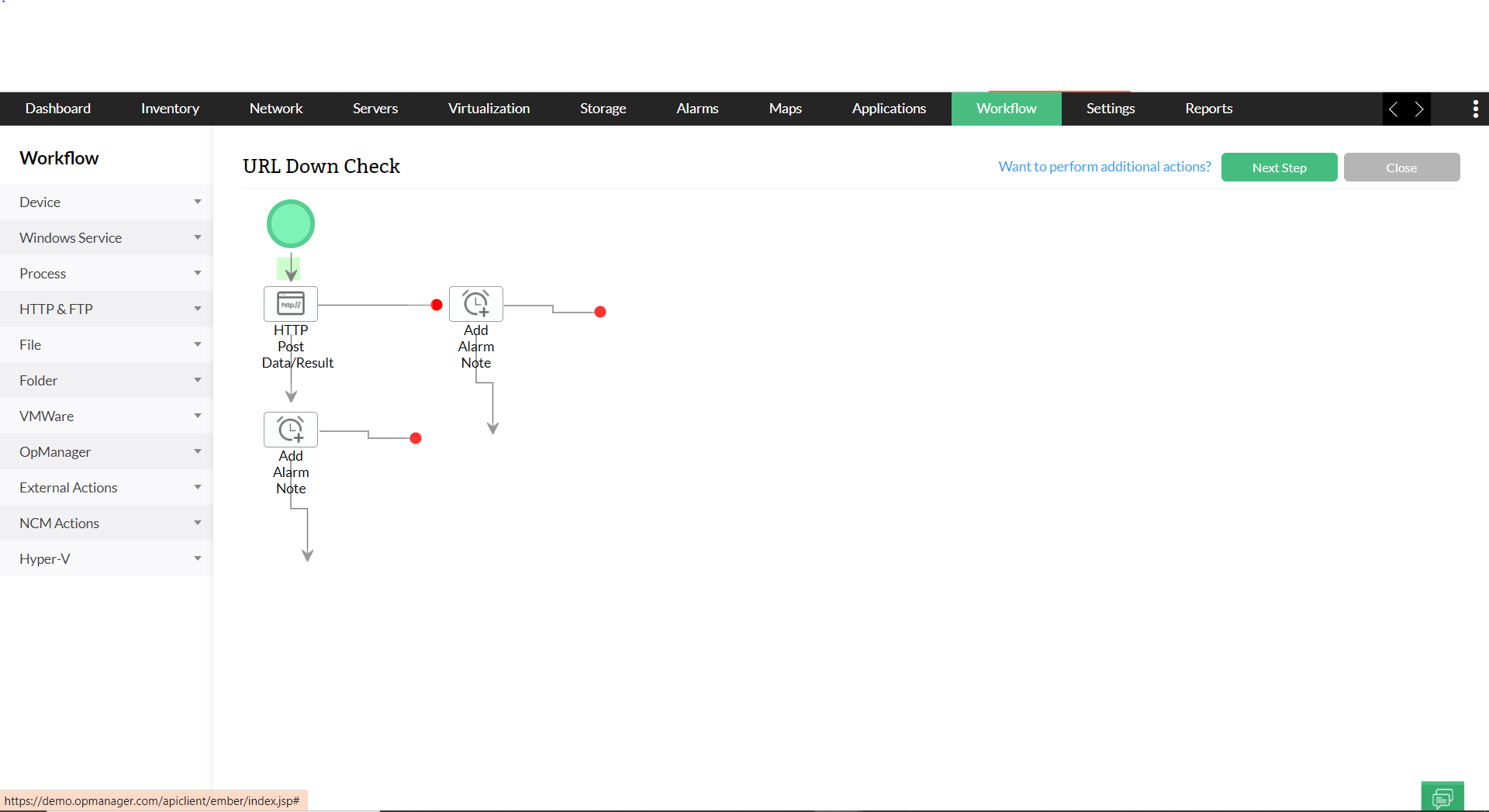 Workflow addition in OpManager: How to video